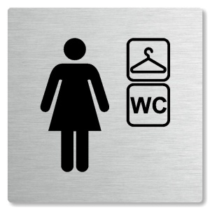 Šatna ženy, wc, 100x100mm, stříbrná, Nevada